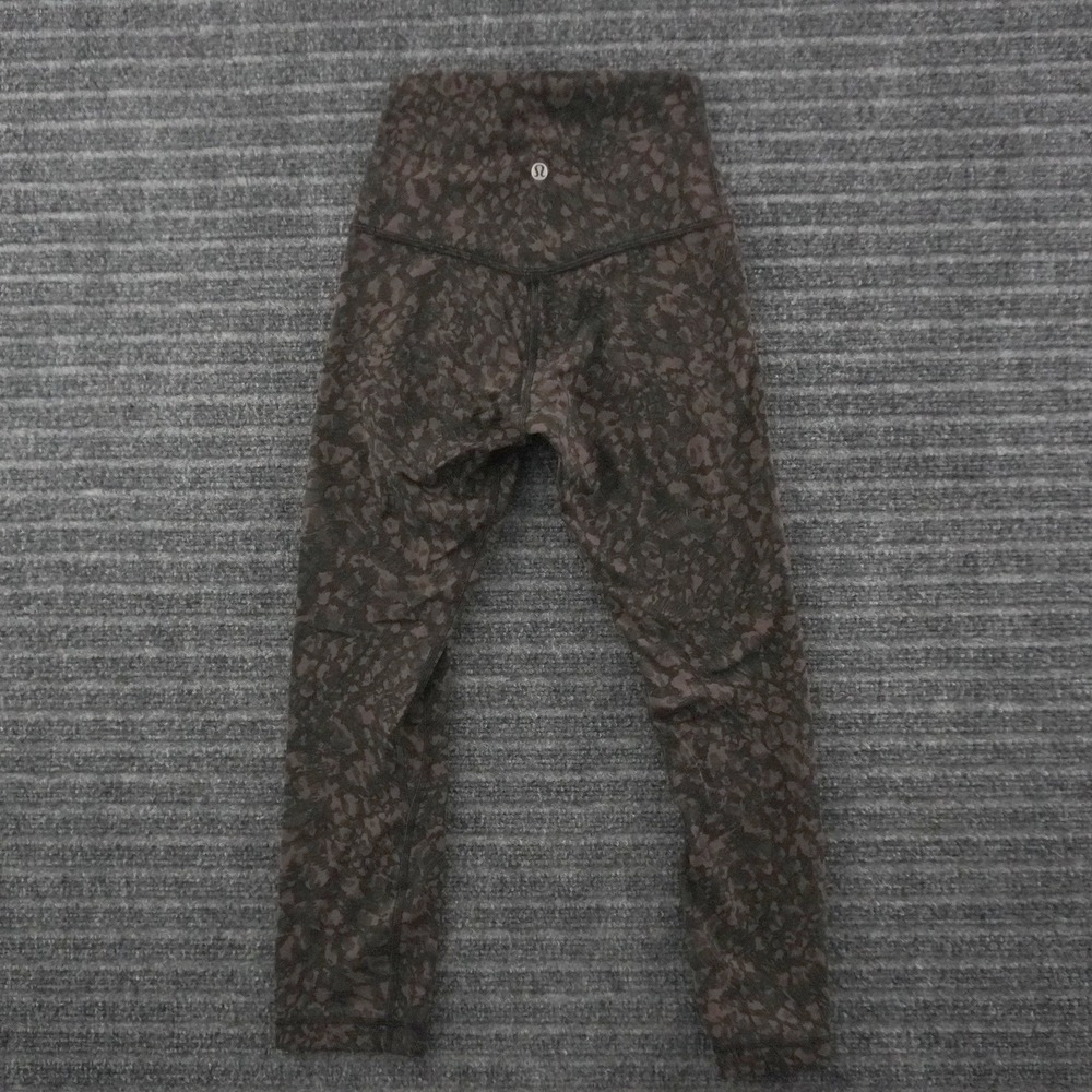 Lululemon Align Leggings Womens 2 Brown Camo Leopard High Rise 21" Inseam